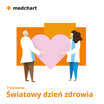 grafika medchart dzień zdrowia lekarze i serce