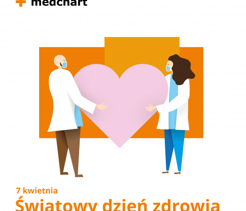 grafika medchart dzień zdrowia lekarze i serce